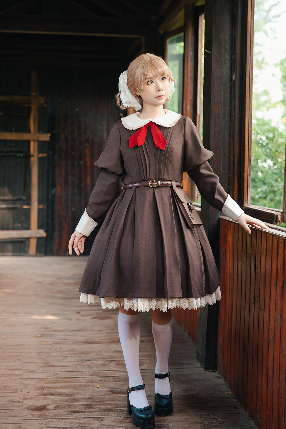 Infanta - Suliko - Maid Lolita OP Set with Soldier Style Waist Pack and Apron