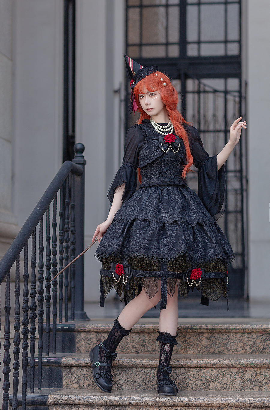 Infanta - Witch's Apprentice - Gothic Lolita Split Type Black Suit