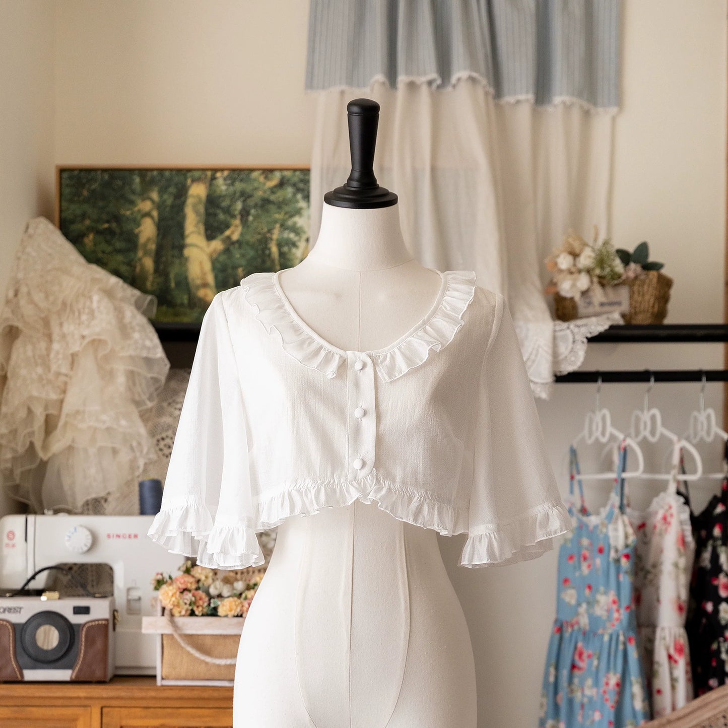 Forest Wardrobe - Summer Berry Picture Book - Elegant Lolita Thin Cardigan Ruffled Sleeve Innerwear Solid Color