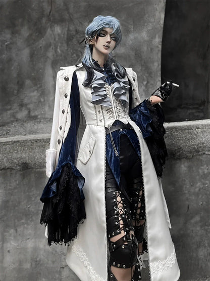 Forest Fluorescent Carps - Crumbling Skeleton - Ouji Lolita Fishbone Embroideried Vest, Prince Pants Suits