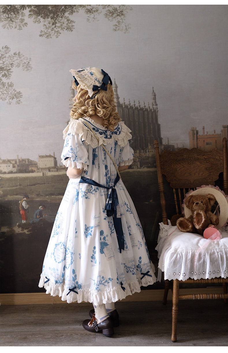 NanShengGe - Mulberry Poem - Country Lolita Printed Dress with Cardigan Set