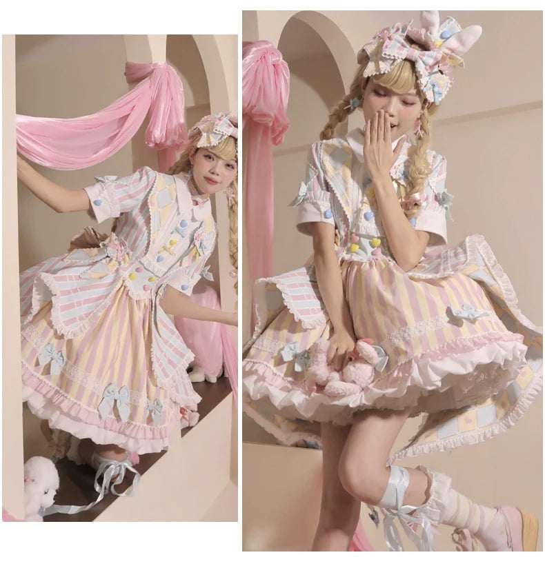 Sakurahime - Werid Theatre - Sweet Lolita Blackpink Stripe OP