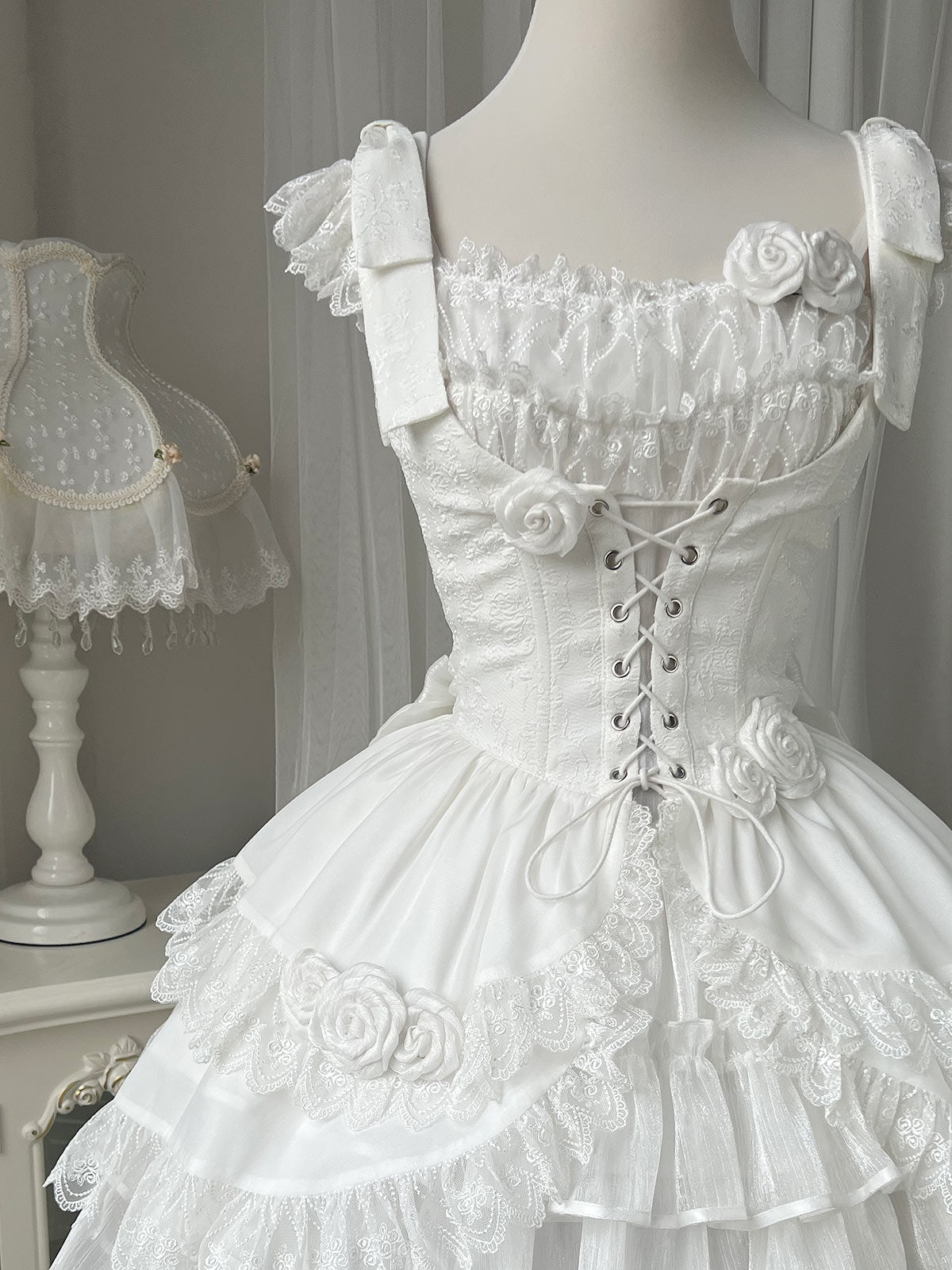 Your princess - Sweet Lolita White Princess Flounce Hemline OP