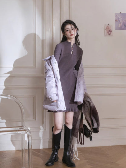 Chinese style wool dress【s0000005779】