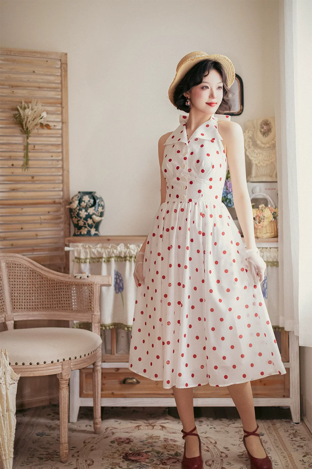 Forest Wardrobe - Afternoon Forest - Vintage Lolita Dress Halter Neck Open Back