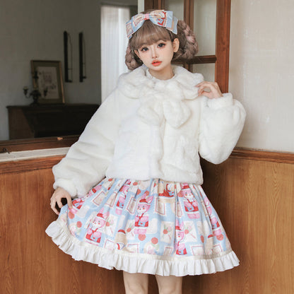 Eieyomi - Daily Lolita Coat Imitation Rabbit Hair Short Winter Coat