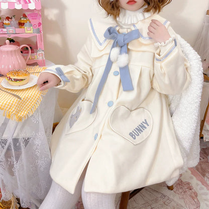 Niu Niu - Plus Size Lolita Coat Woolen Winter Lolita Overcoat