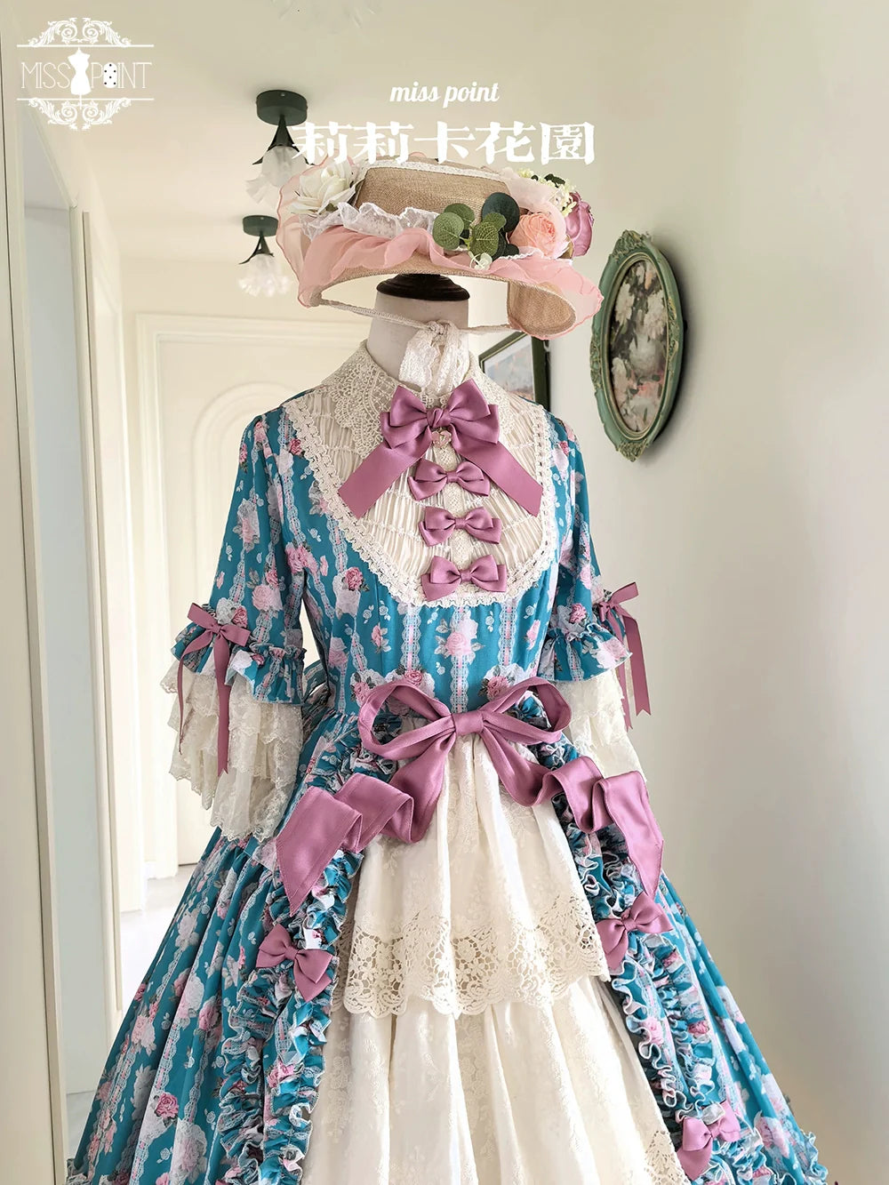 Miss Point - Lilyka Garden - Classic Lolita OP Dress Set Elegant Floral Wall Princess Sleeve