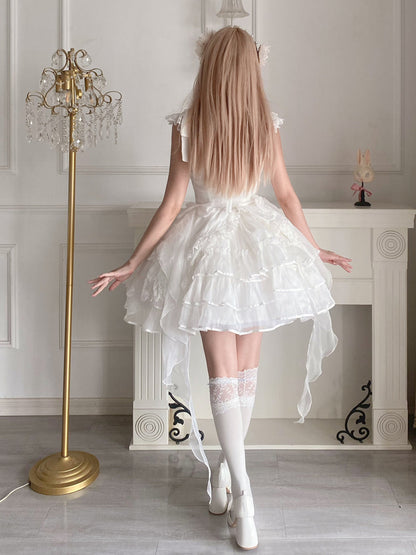 Your princess - Sweet Lolita White Princess Flounce Hemline OP