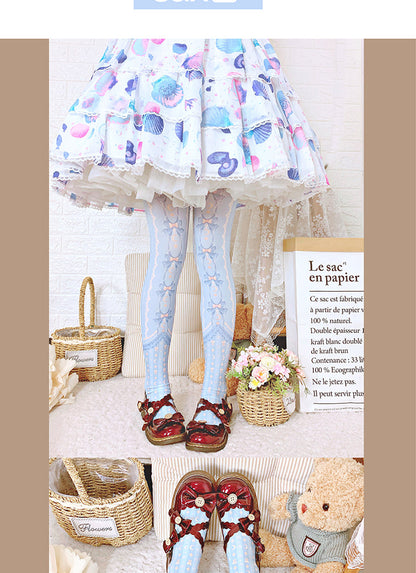 Roji roji - Kawaii 120D Velvet Lolita Tights Multicolors