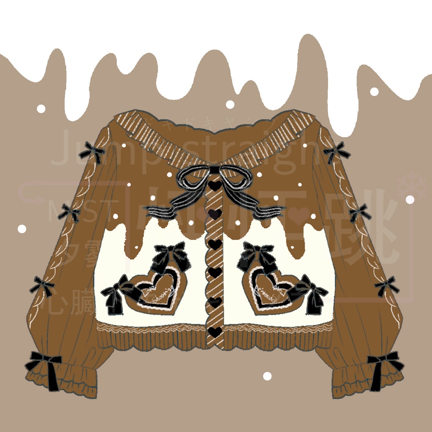 MIST - Beating Heart - Sweet Lolita Thick Sweater Coat Puff Sleeve