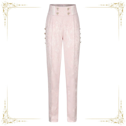 Immortal Thorn - Indestructible Glass Castle - Ouji Lolita Handsome Pink Prince Pants