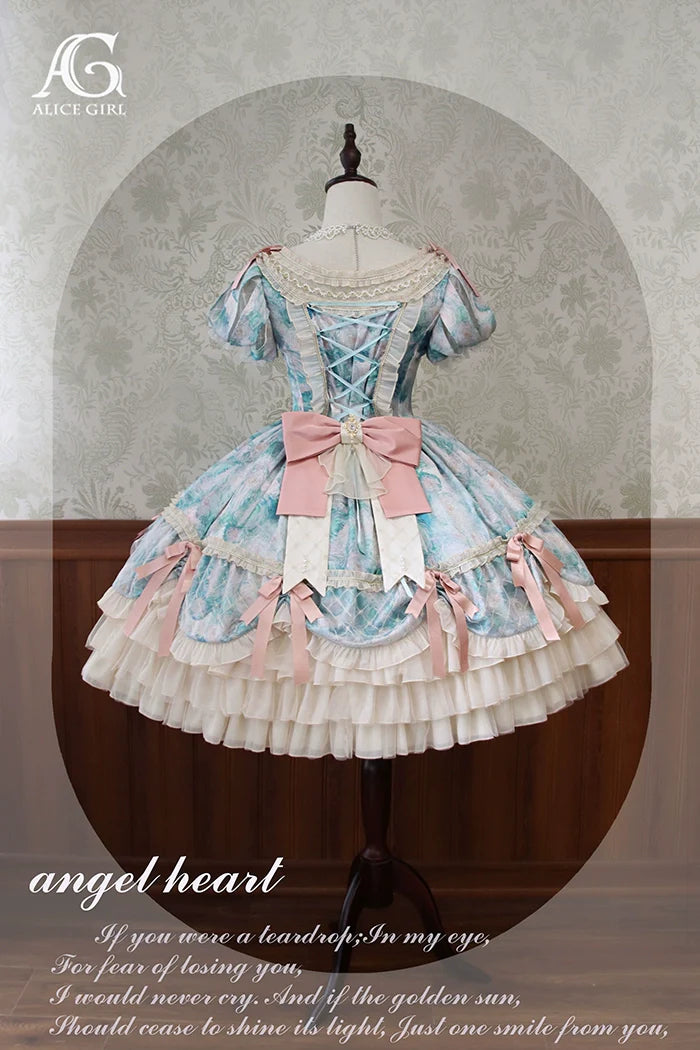 Alice Girl - Angel Heart - Sweet Lolita OP Dress, Tiered Ruffles