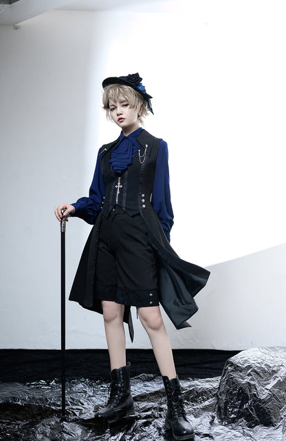 Princess Chronicles - Black and Blue - Gothic Lolita Ouji Top Hat