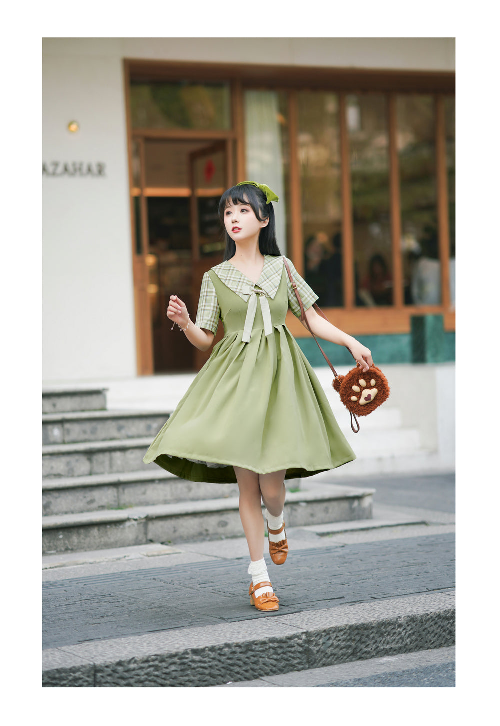 EESSILY - Macaron Waffle - Kawaii Lolita Short Sleeve Summer OP