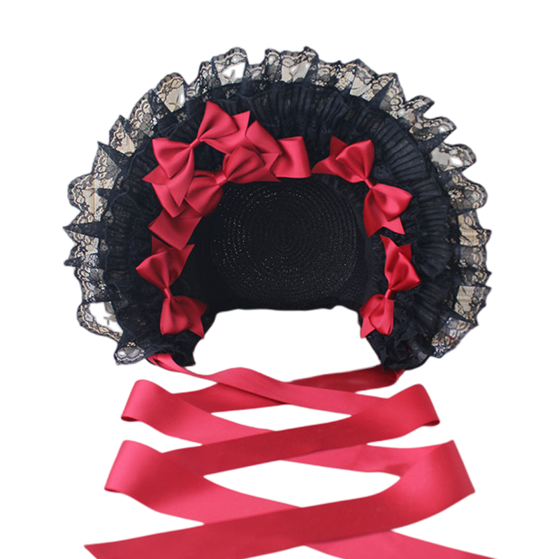 Deer Girl - Gothic Lolita Handmade Bonnet with Bows and Beads