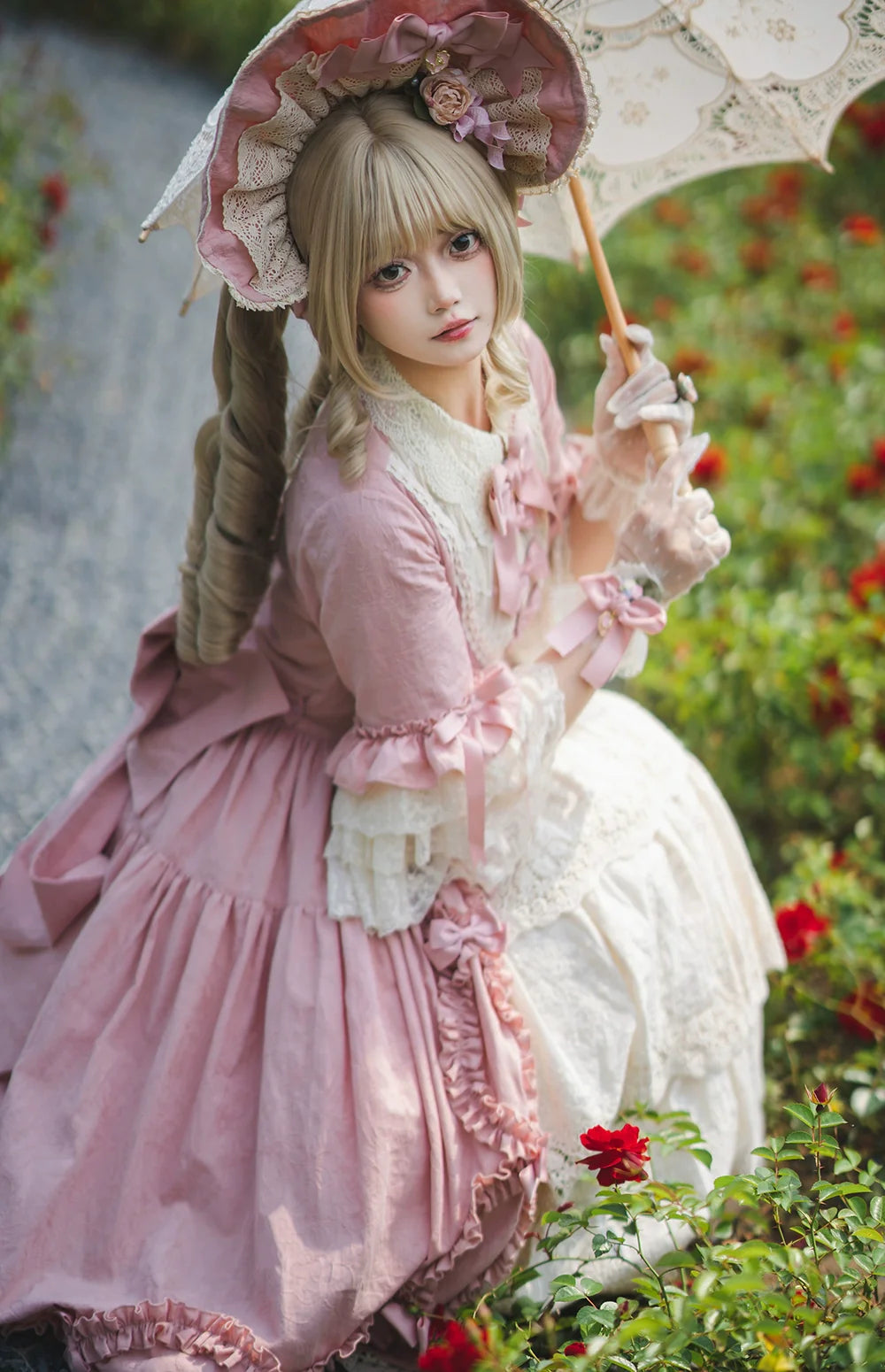 Miss Point - Lilyka Garden - Classic Lolita OP Dress Set Elegant Floral Wall Princess Sleeve
