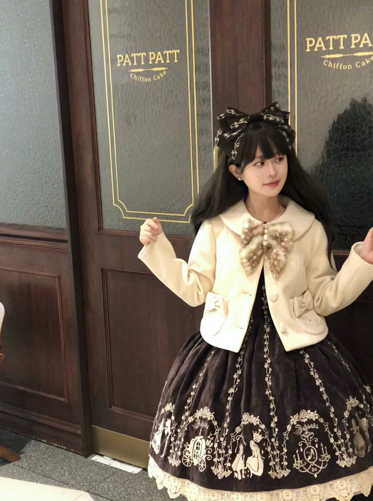 Sara Bell - Winter Story - Winter Kawaii Lolita Short Coat, Detachable Fur Collar