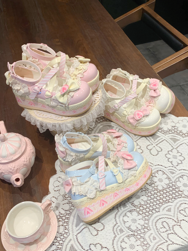 Aimee - Strawberry Limited - Sweet Lolita Platform Shoes Girlish Shoes