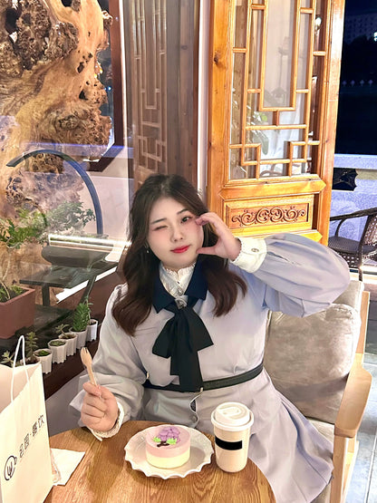 Sweet Wood - Daily Lolita Skirt Set Long sleeve Coat Dress Set