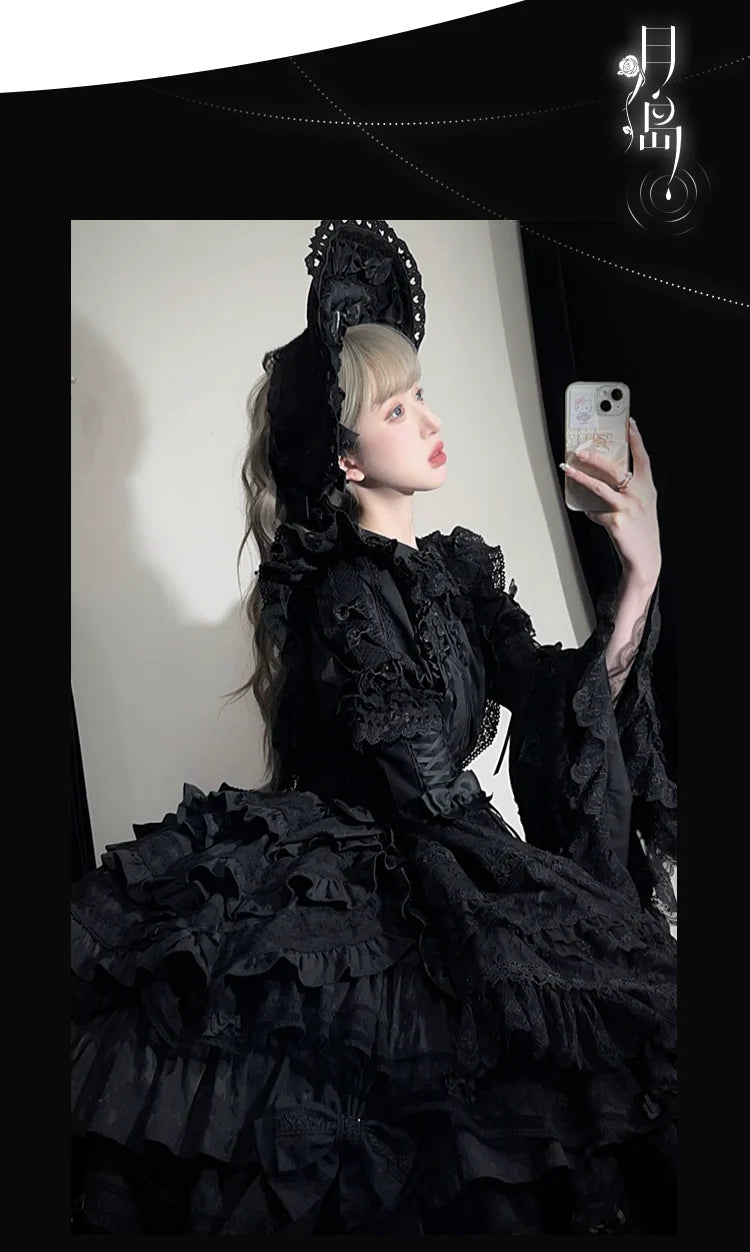 Lost Aqua - Vintage Lolita Dress Set, Cotton Shirt