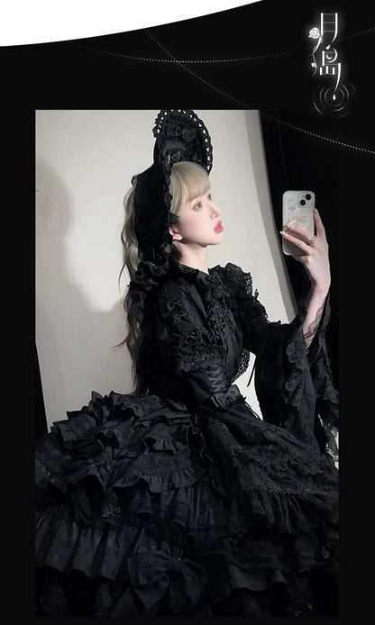 Lost Aqua - Vintage Lolita Dress Set, Cotton Shirt