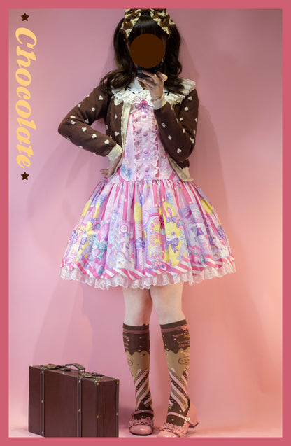 Yukines Box - Kawaii Lolita Chocolate Color Cotton Socks