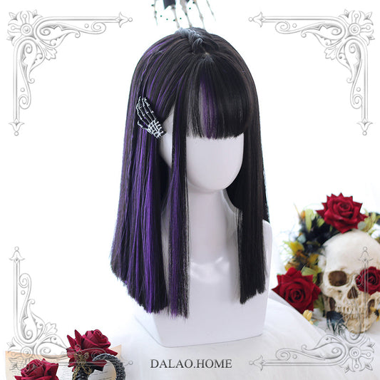 Dalao Home - Little Devil - Lolita Mid-length Partially Dyed Straight Wig