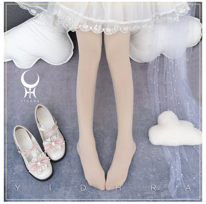 Yidhra - 120D Daily Lolita Velvet Spring Leggings, Solid Color