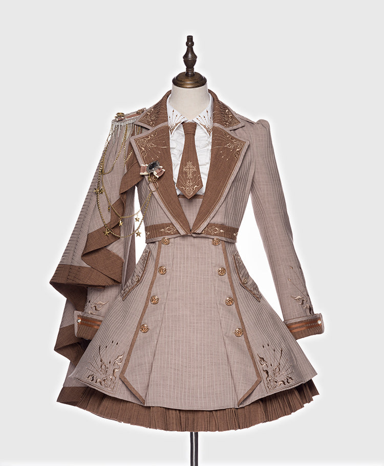 Youpairui - Sheffield - British-style Khaki Ouji Lolita Set