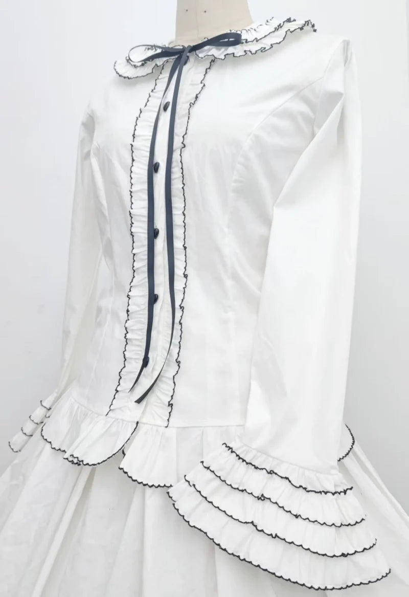 Sweet Angel - Cotton Sweet Lolita Shirt, Flared Cuffs