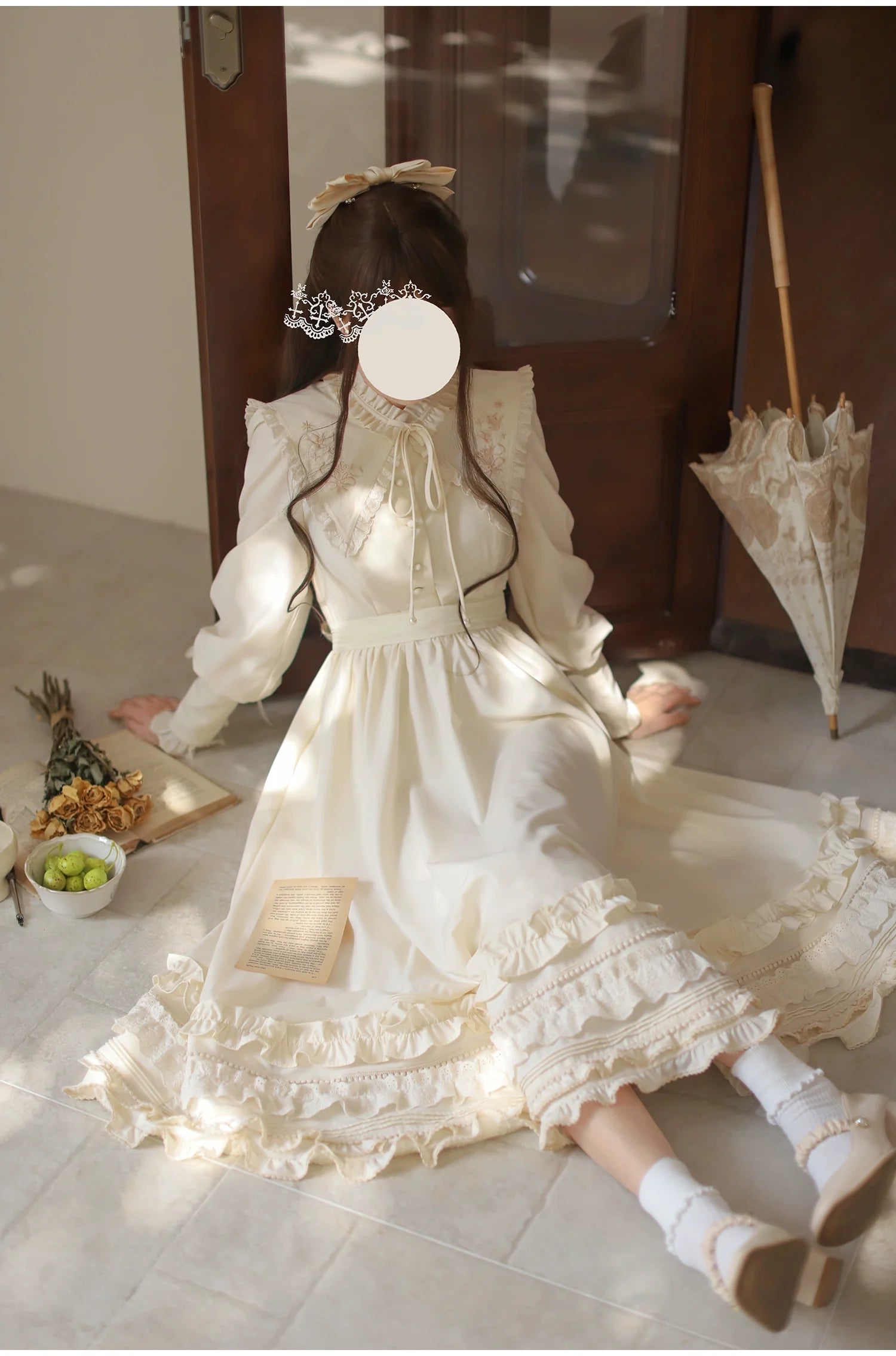 HuTaoMuJK - Wind Kiss Tulip - Classic Lolita OP Elegant Lolita Cardigan