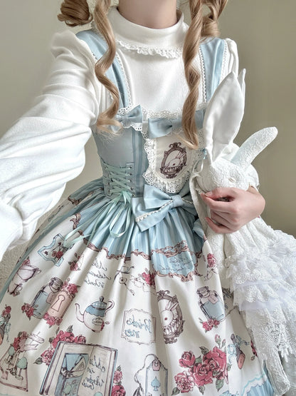 MeowMeow - Rabbit Collection Box - Bunny Print Kawaii Lolita JSK Dress, 3 Colors