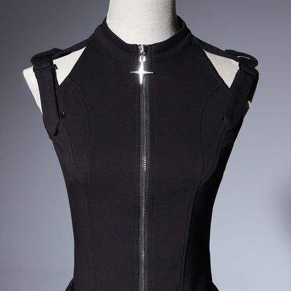 Your Princess - Nightblade - Black Ouji Lolita Apron Pants Suit