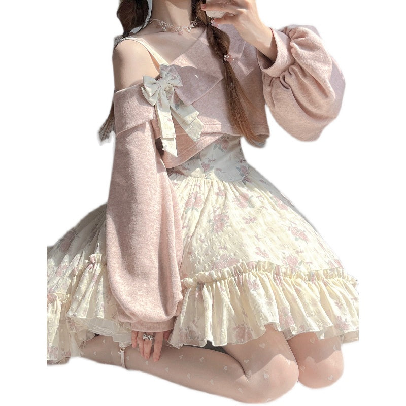 KuMa Lolita - Twilight Rose - Sweet Lolita Dress Sweater and JSK