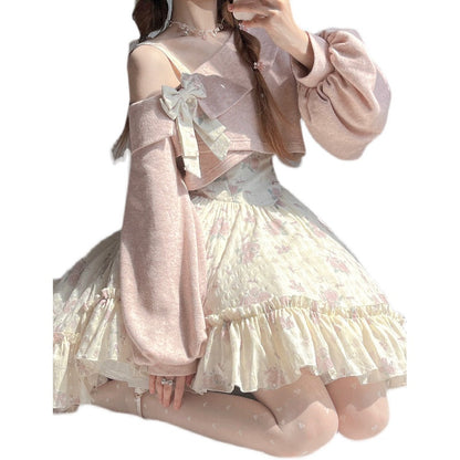 KuMa Lolita - Twilight Rose - Sweet Lolita Dress Sweater and JSK