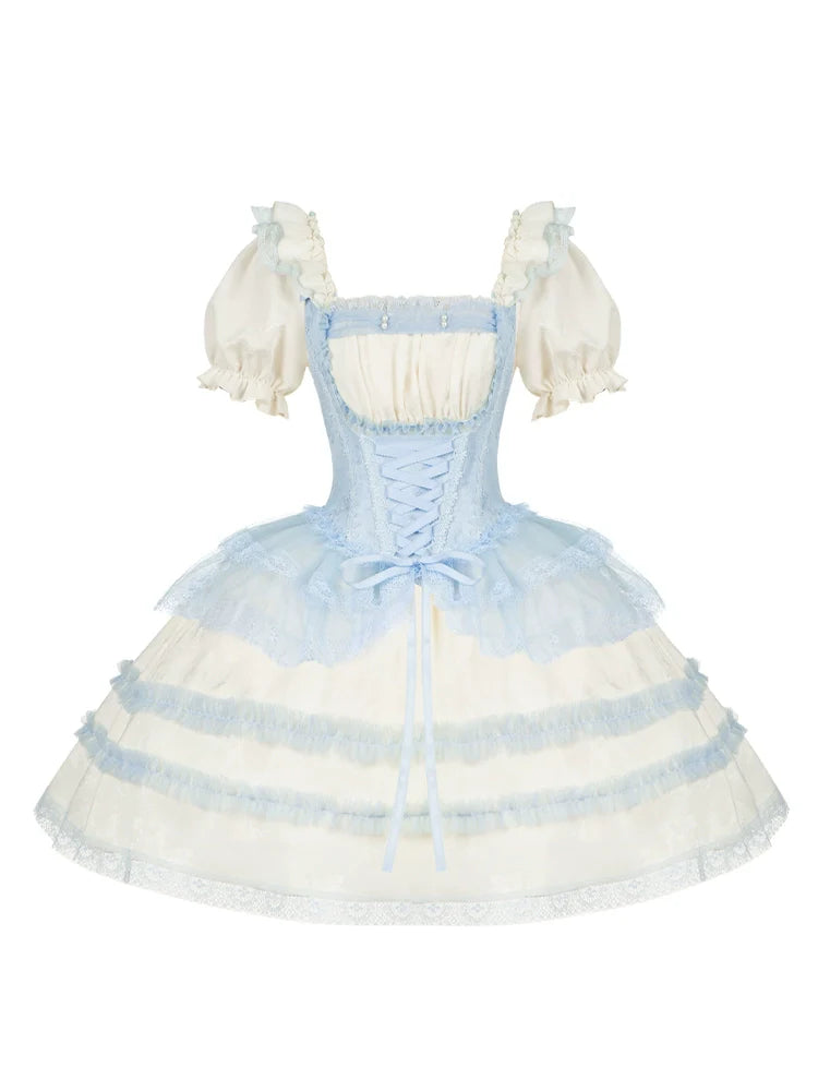 With PUJI - Sea Salt Iced Tea - Classic Lolita Dress, Fishbone Bodice