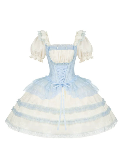 With PUJI - Sea Salt Iced Tea - Classic Lolita Dress, Fishbone Bodice