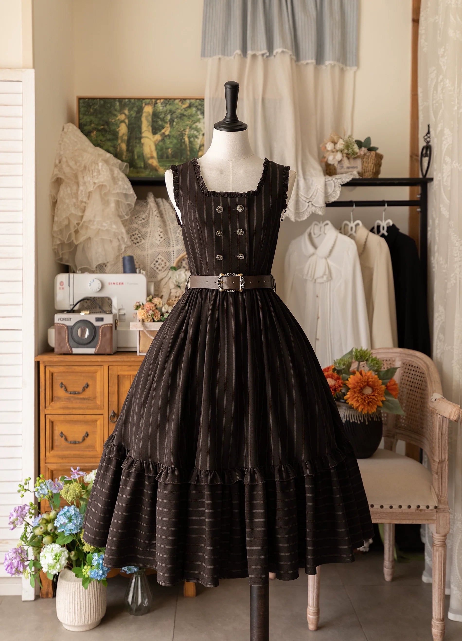 Forest Wardrobe - Little Manor - Classical Lolita JSK Dress & Long Sleeve Blouse