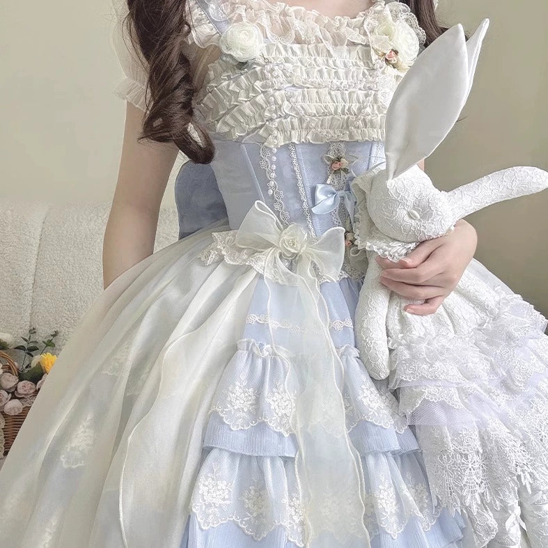 ZhiJinYuan - Tears of the Rose - Sweet Lolita JSK Mini Lolita Ballet Short Dress