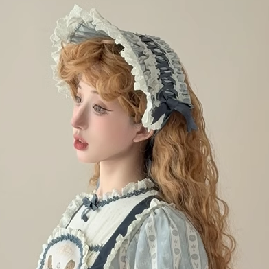 Babyblue - Animal Dinner Handle - Sweet Doll Lolita Headband BNT Bow Trailing Clips