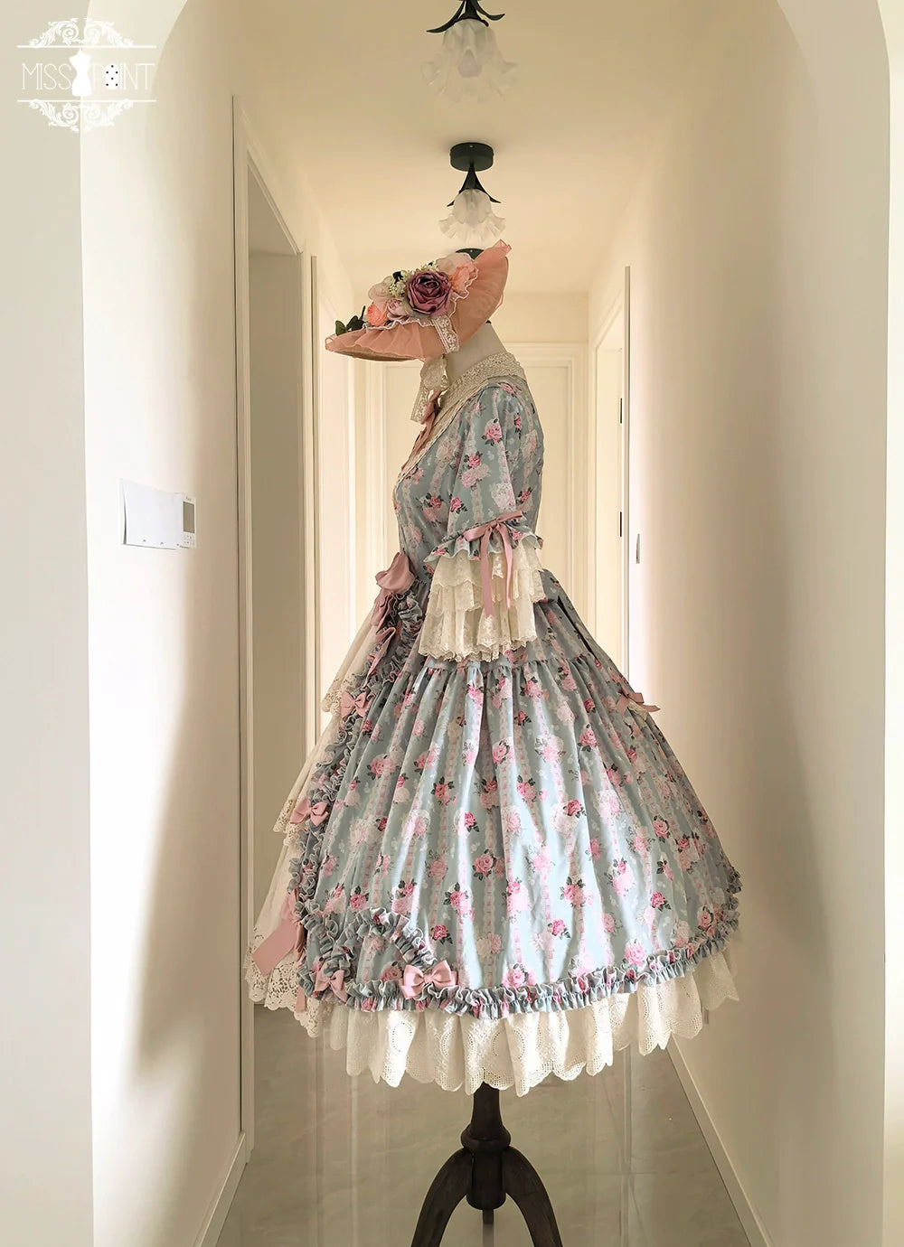 Miss Point - Lilyka Garden - Classic Lolita OP Dress Set Elegant Floral Wall Princess Sleeve