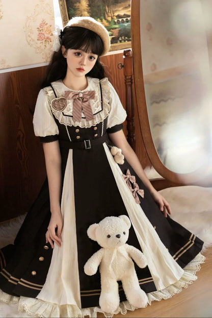 Letters from Unknown Star - Chocolate Workshop - Elegant Lolita OP Daily Short Sleeve Dress
