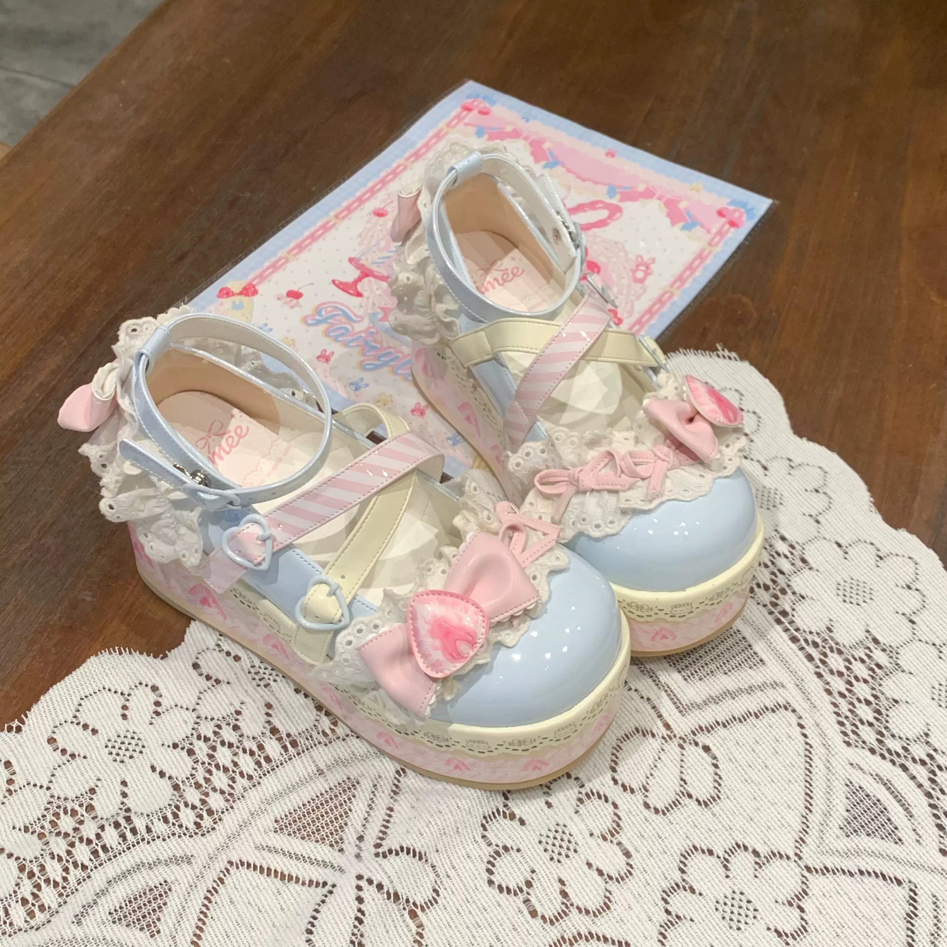 Aimee - Strawberry Limited - Sweet Lolita Platform Shoes Girlish Shoes