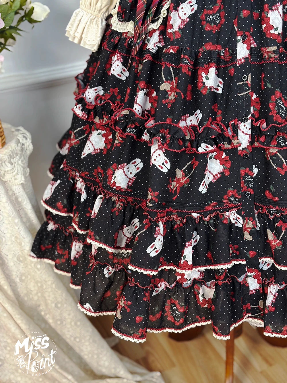 Miss Point - Forest Berry Bunny - Sweet Lolita JSK Elegant Bunny Print Dress