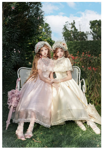 With PUJI - Morning Mist Estate - Twins Classic Lolita OP Dress, Edward Collar