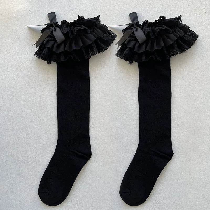 WAGUIR - Lolita Bow Cotton Socks Lace Socks