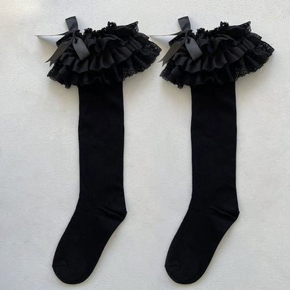 WAGUIR - Lolita Bow Cotton Socks Lace Socks