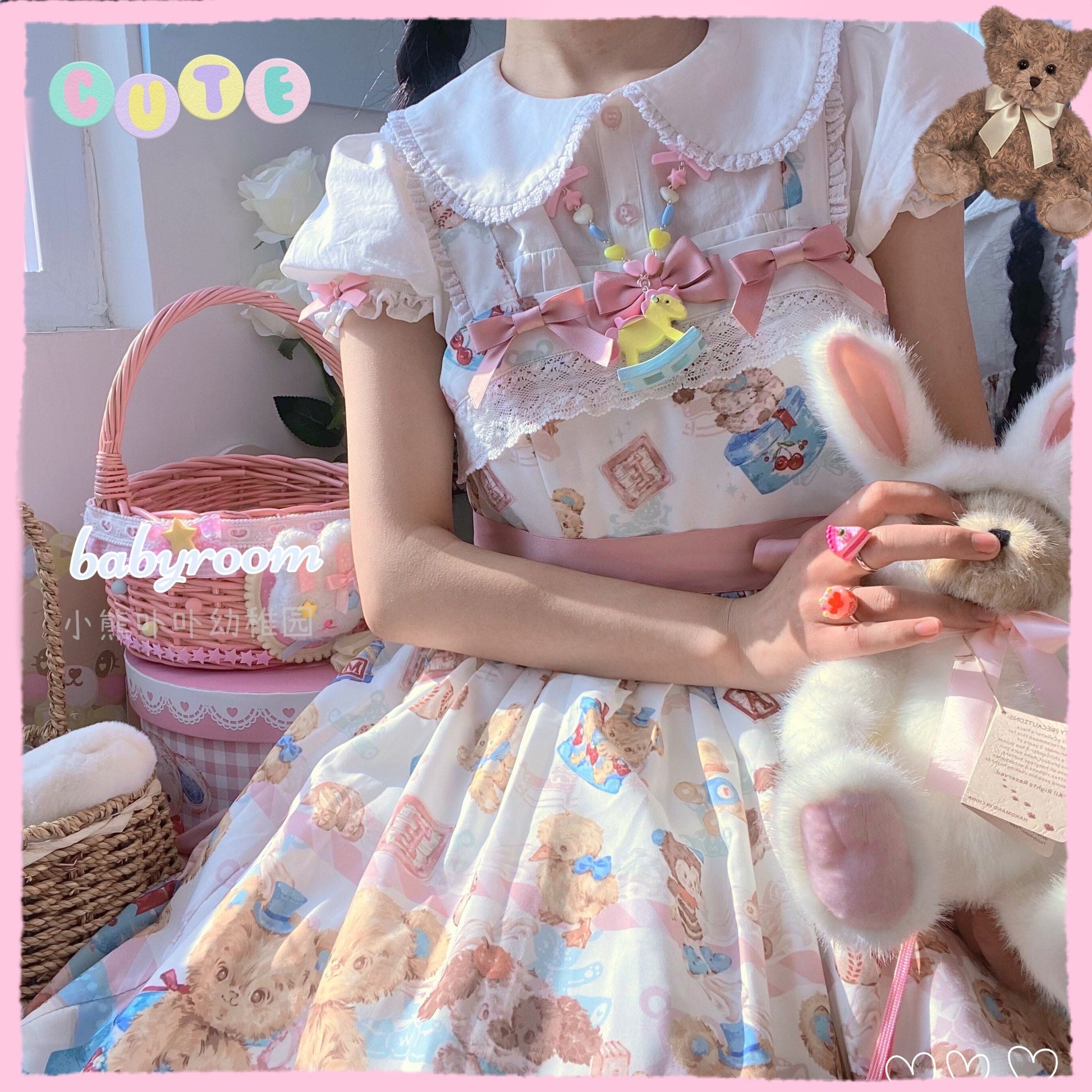 Kawaii Cake Heart Star Strawberry Lolita Rings