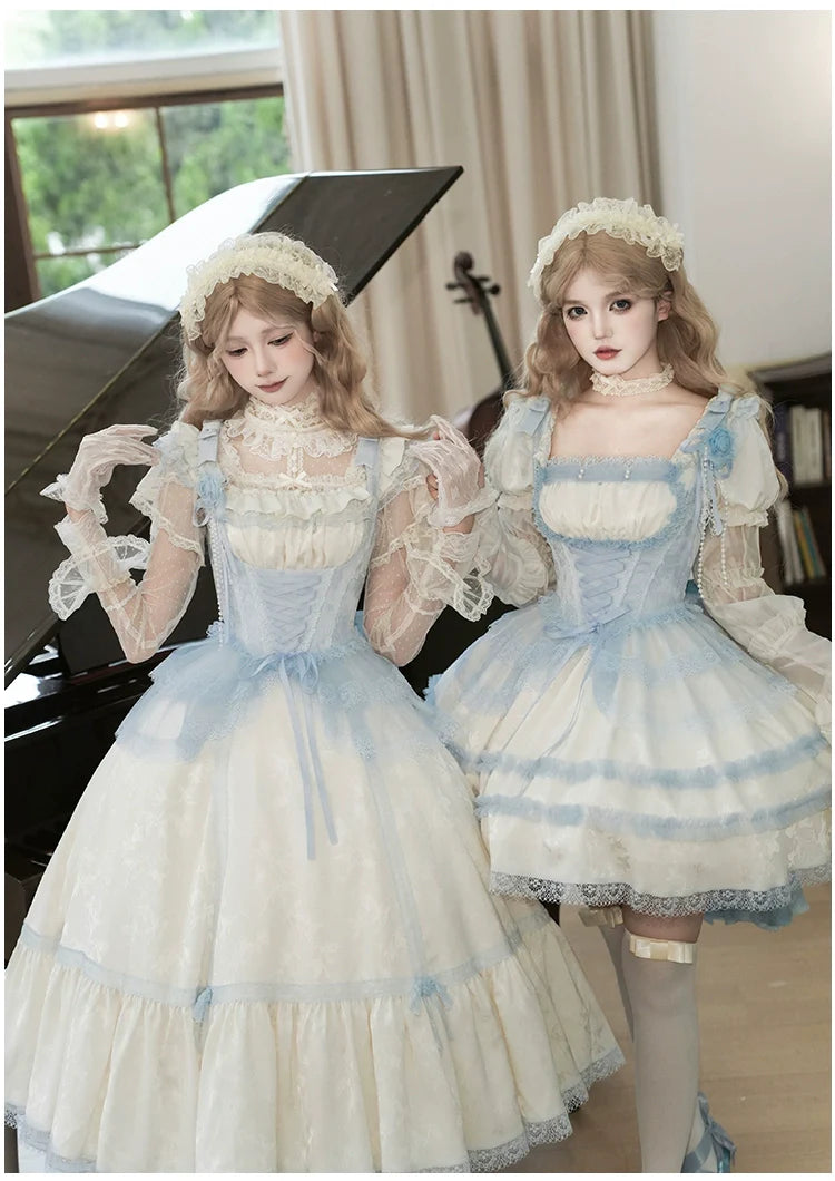 With PUJI - Sea Salt Iced Tea - Classic Lolita Dress, Fishbone Bodice
